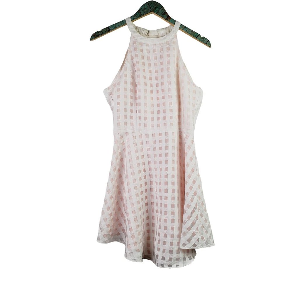Lovers + Friends Gingham Mini Halter Picnic Dress, Sz M - Picture 3 of 12